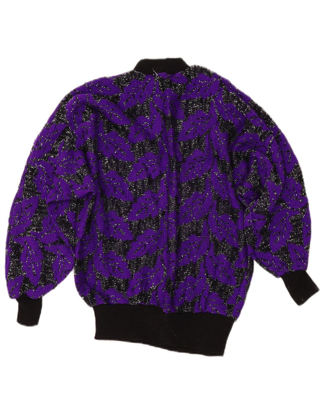 Maglione maglione collo alto da donna VINTAGE UK 8 piccolo blocco di colore viola