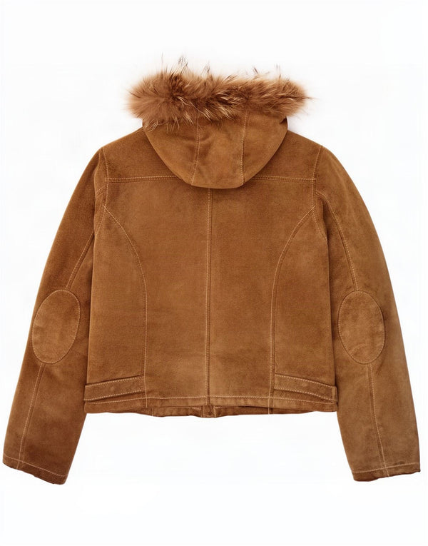 Giacca Donna Conbipel in Camoscio con Cappuccio IT 46 Large Pelle Marrone