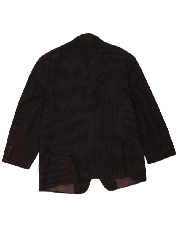 Giacca blazer da uomo a 2 bottoni Tommy Hilfiger UK 40 grande lana gessata nera