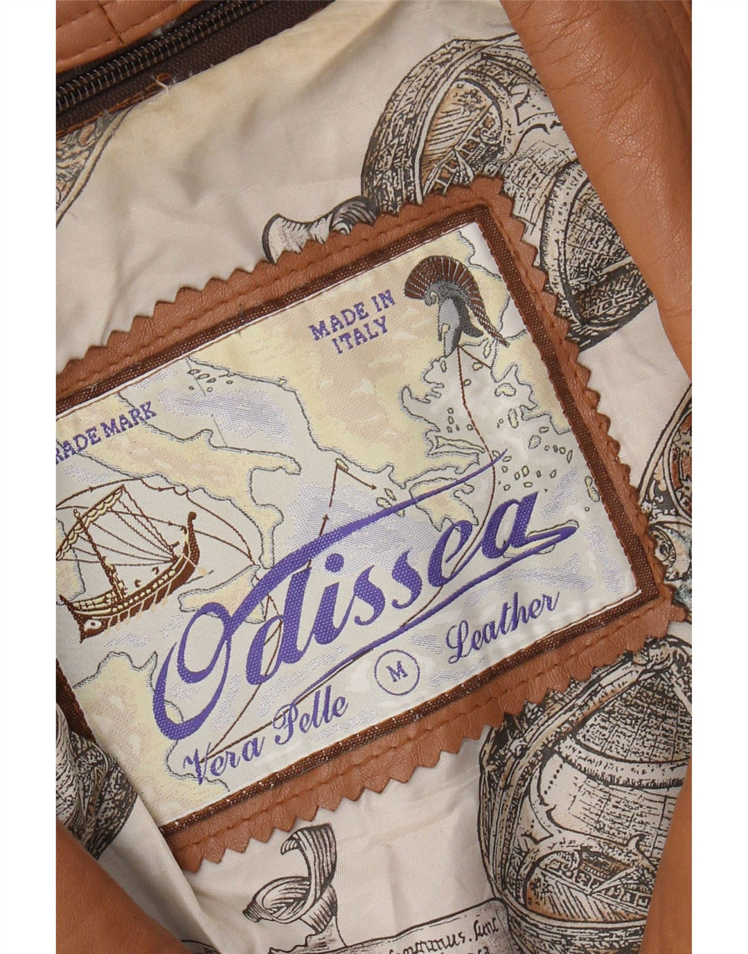 Giacca in pelle da donna vintage UK 14 in pelle marrone medio