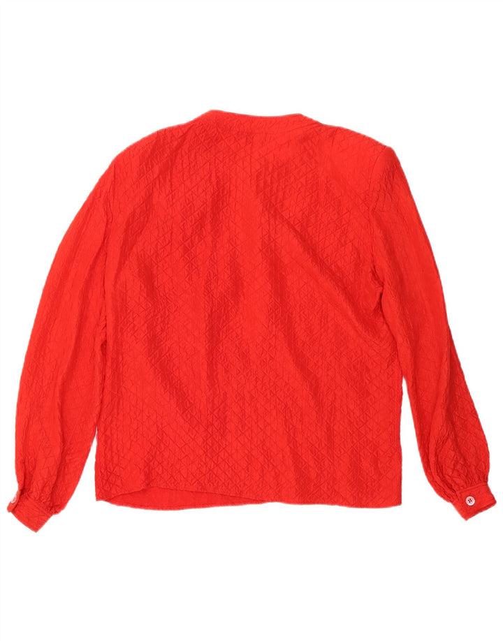 Blusa Donna Valentino Manica Lunga IT 44 Rosso Medio Seta