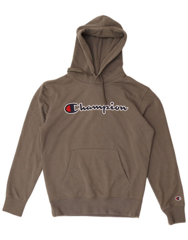 Maglione con cappuccio grafico da uomo CHAMPION in cotone kaki medio