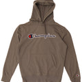 Maglione con cappuccio grafico da uomo CHAMPION in cotone kaki medio