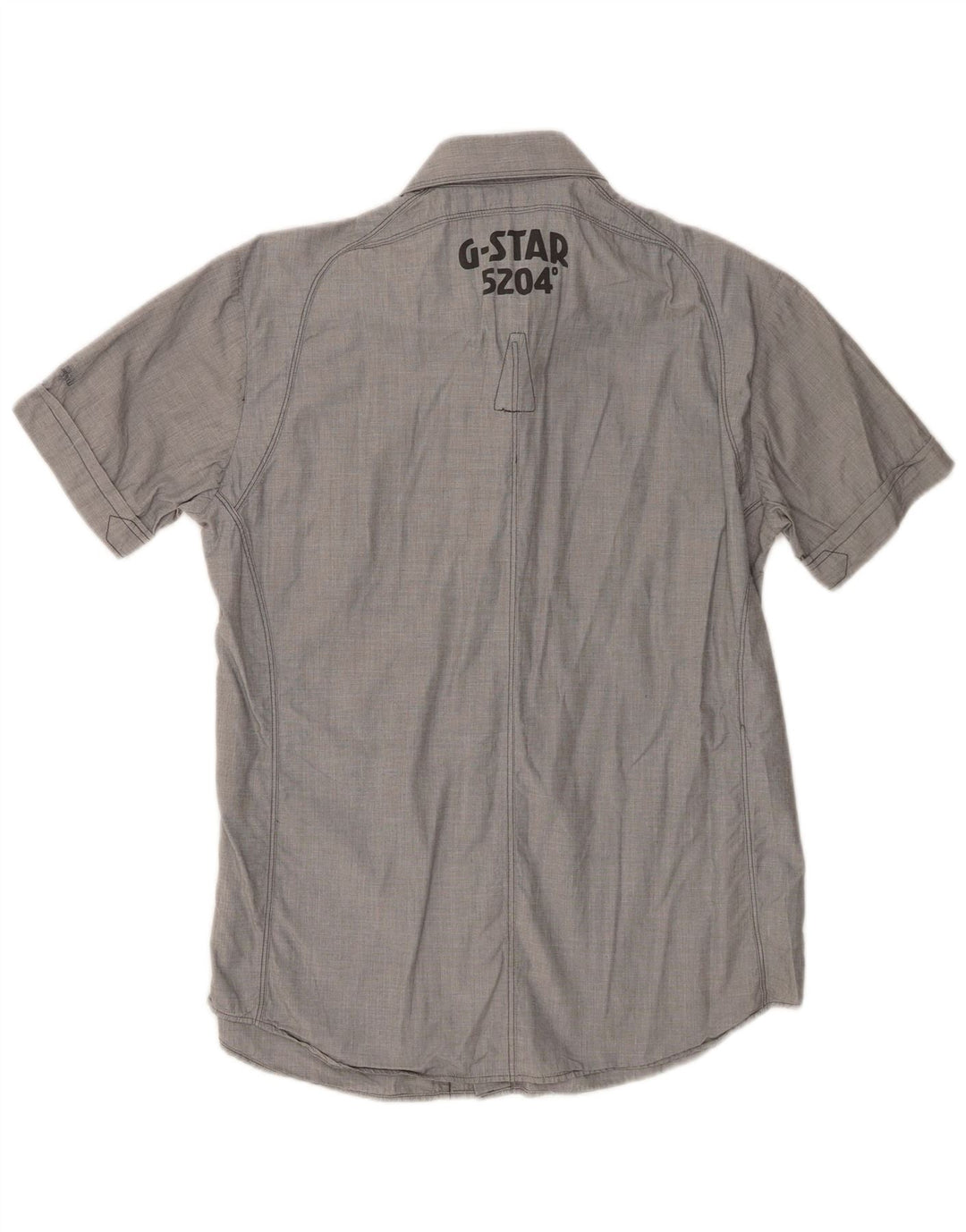 Camicia grafica da uomo a maniche corte G-Star in cotone grigio medio
