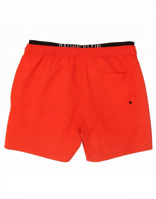 Pantaloncini da bagno grafici da uomo Calvin Klein grandi color rosso