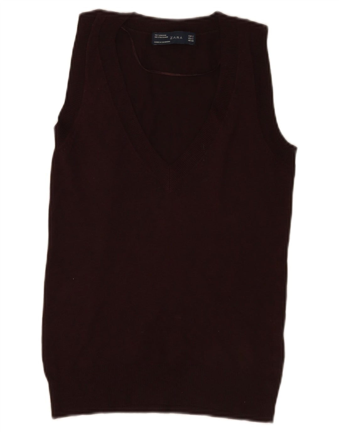 Canottiera Zara da donna UK 10 piccola in viscosa marrone