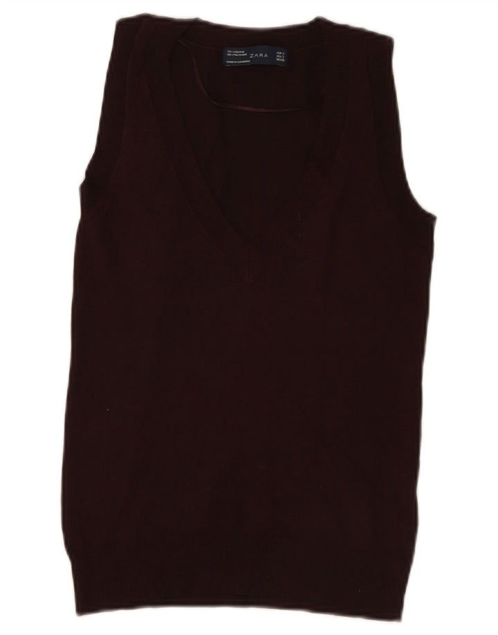 Canottiera Zara da donna UK 10 piccola in viscosa marrone