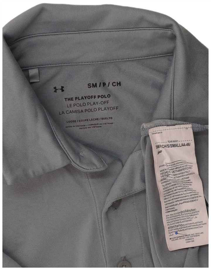 Polo da uomo Under Armour Small in poliestere color block grigio