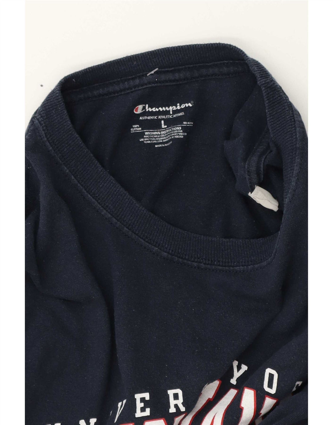 Champion Top grafico da uomo a maniche lunghe grande blu navy
