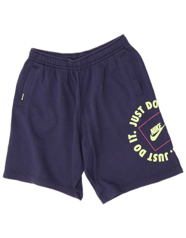Pantaloncini sportivi Nike da uomo con grafica regolare, medi, blu navy, cotone sportivo