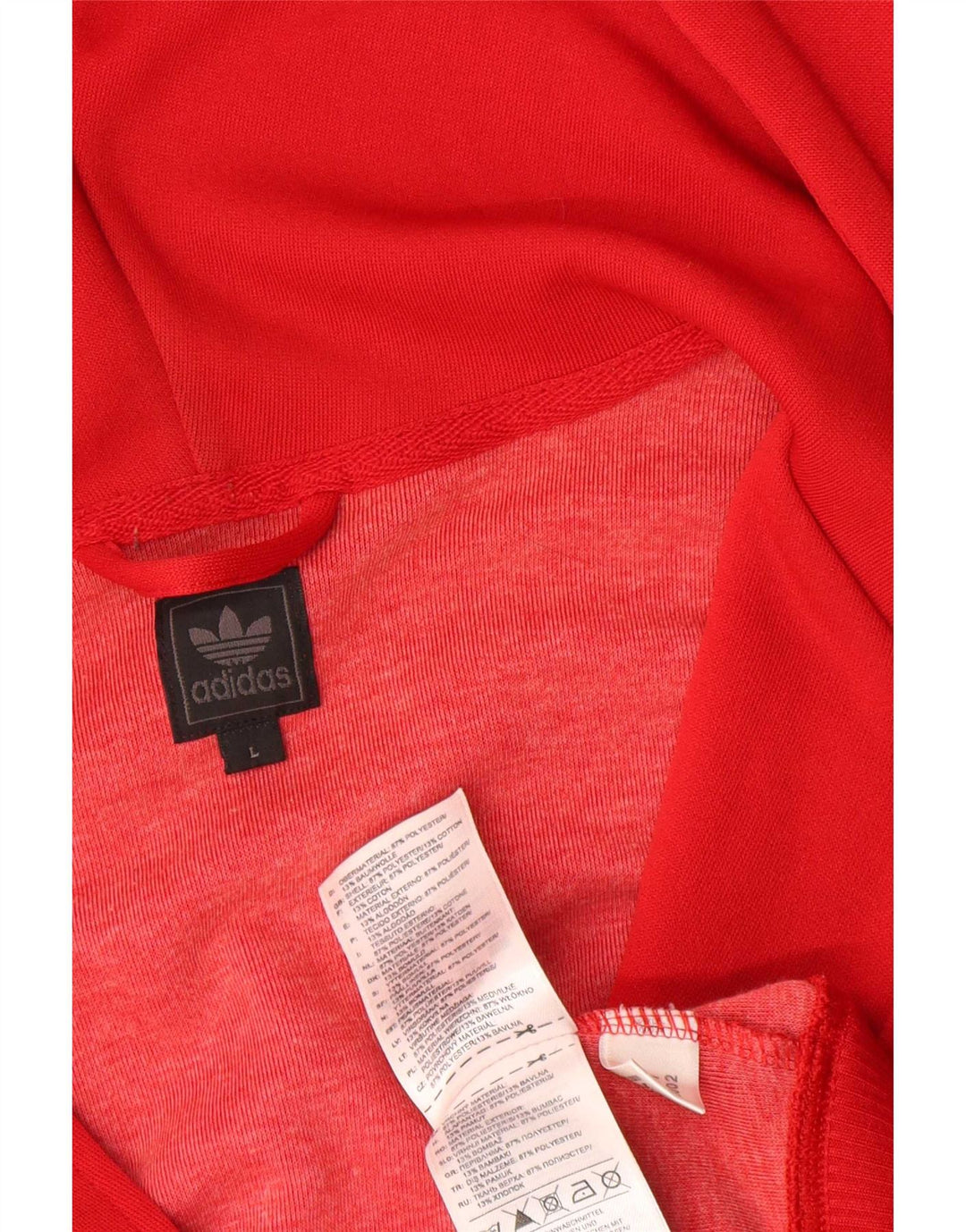 Maglione con cappuccio e zip da uomo Adidas grande poliestere rosso