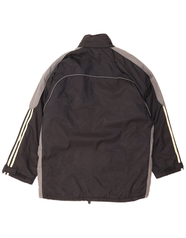 Giacca a vento con cappuccio da uomo Adidas UK 40/42 Medium Black Colourblock