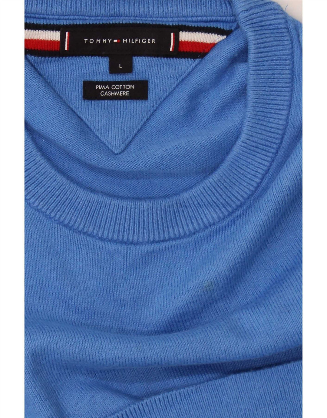 Maglione maglione girocollo da uomo Tommy Hilfiger grande cotone blu