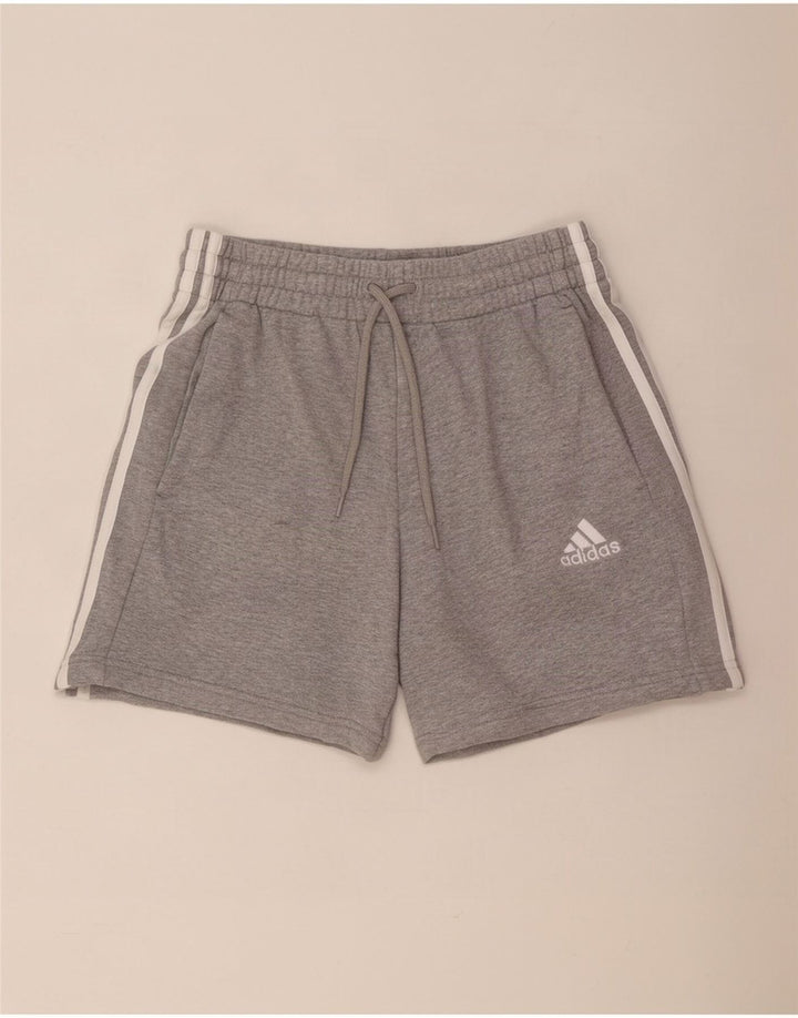 Pantaloncini sportivi Adidas da uomo piccoli in cotone chiazzato grigio
