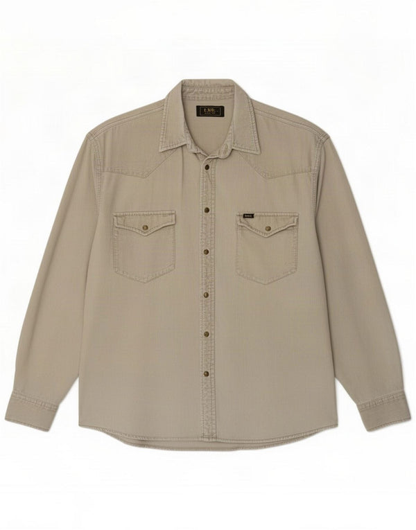 Lee Mens Corduroy Shirt 2XL Beige Cotton