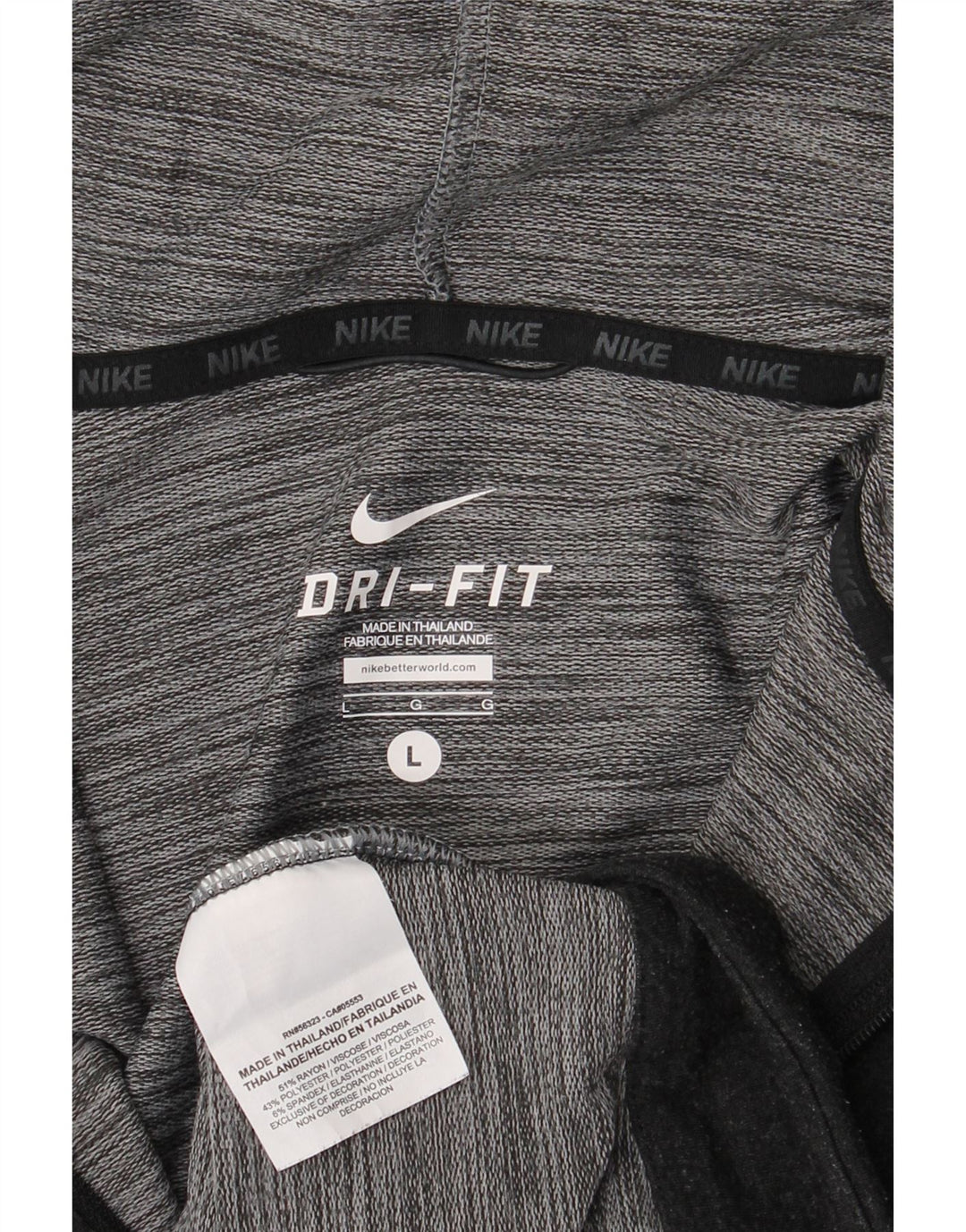 Felpa con cappuccio e zip Nike Dri Fit da uomo, grande, in rayon grigio
