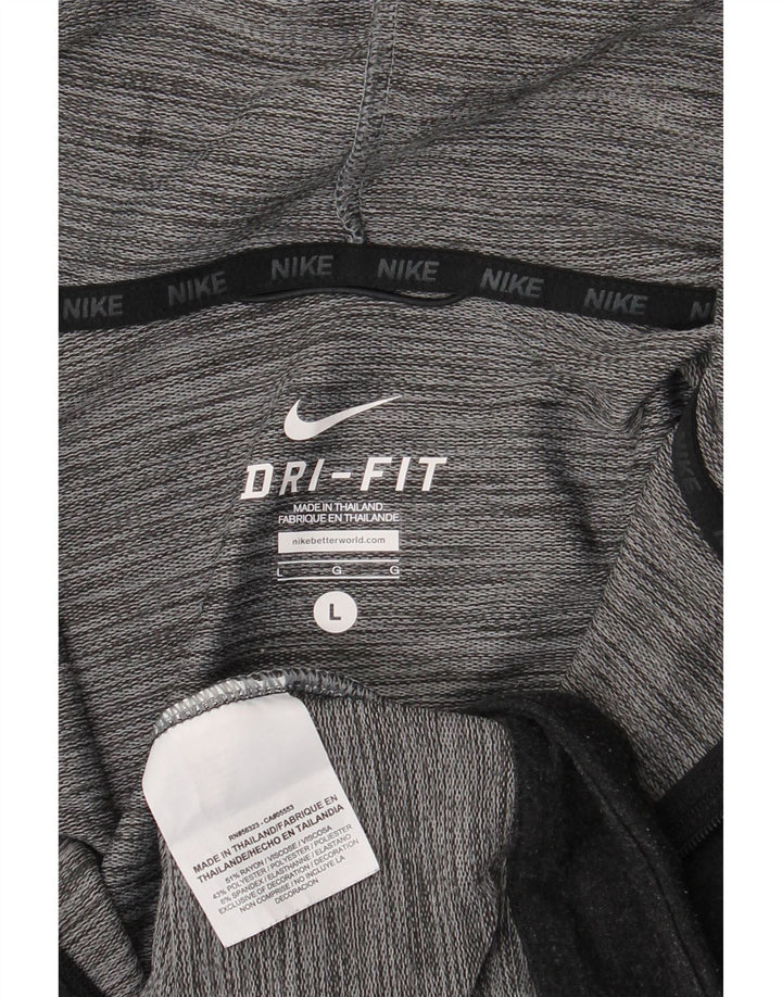 Felpa con cappuccio e zip Nike Dri Fit da uomo, grande, in rayon grigio
