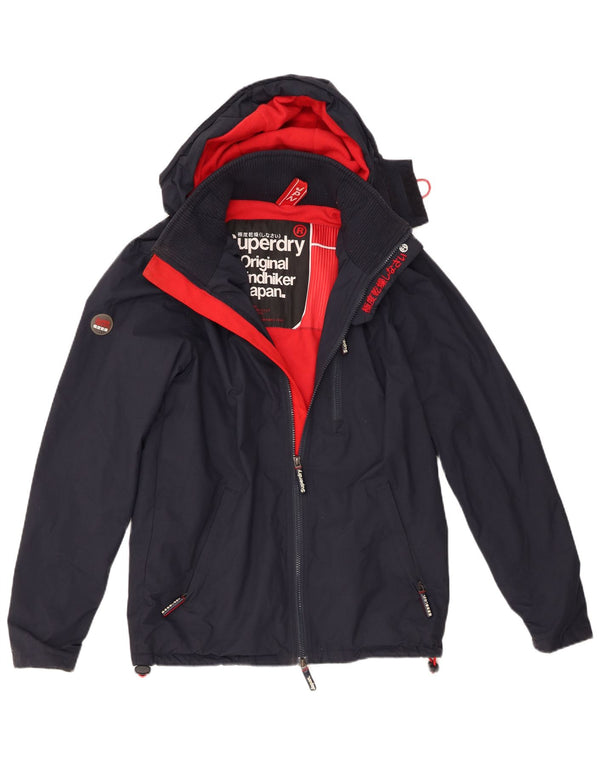Giacca a vento da uomo con cappuccio Windhiker Superdry UK 36 Small Blu Navy