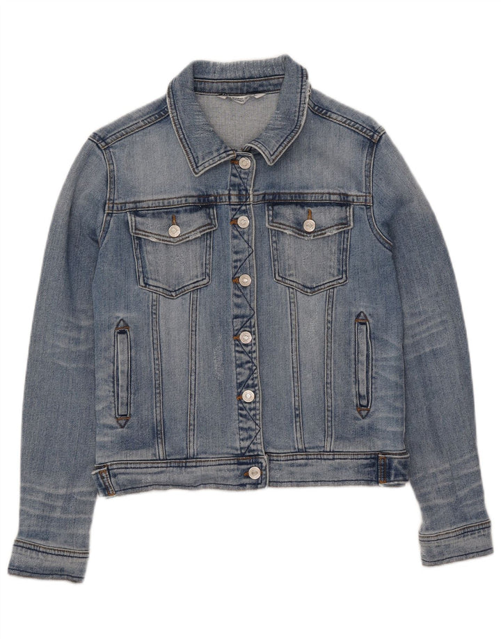 Giacca in denim corto da donna Zara UK 12 cotone blu medio