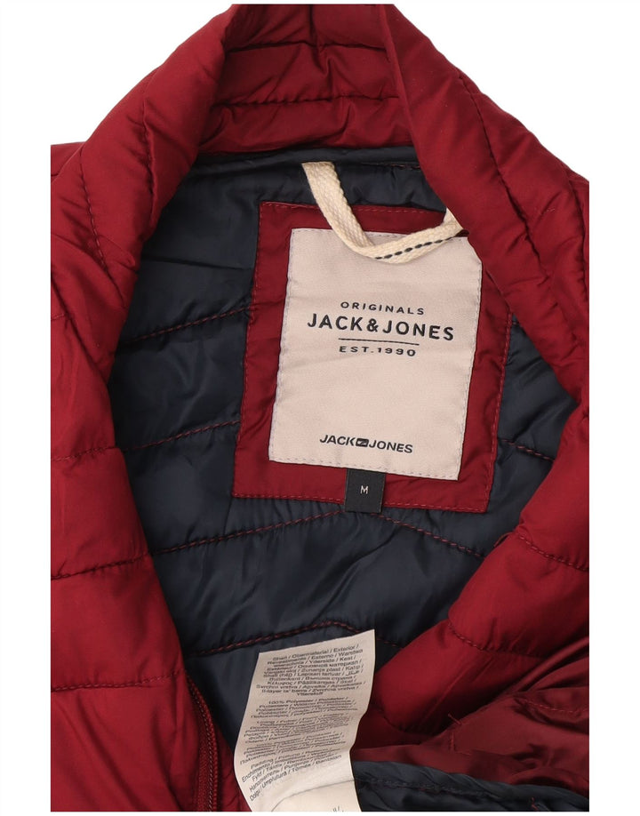 Gilet imbottito da uomo Jack & Jones UK 38 poliestere bordeaux medio