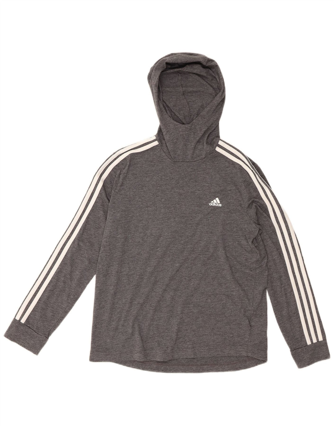 Maglia a maniche lunghe con cappuccio Adidas Climalite da donna UK 12/14 Grigio medio