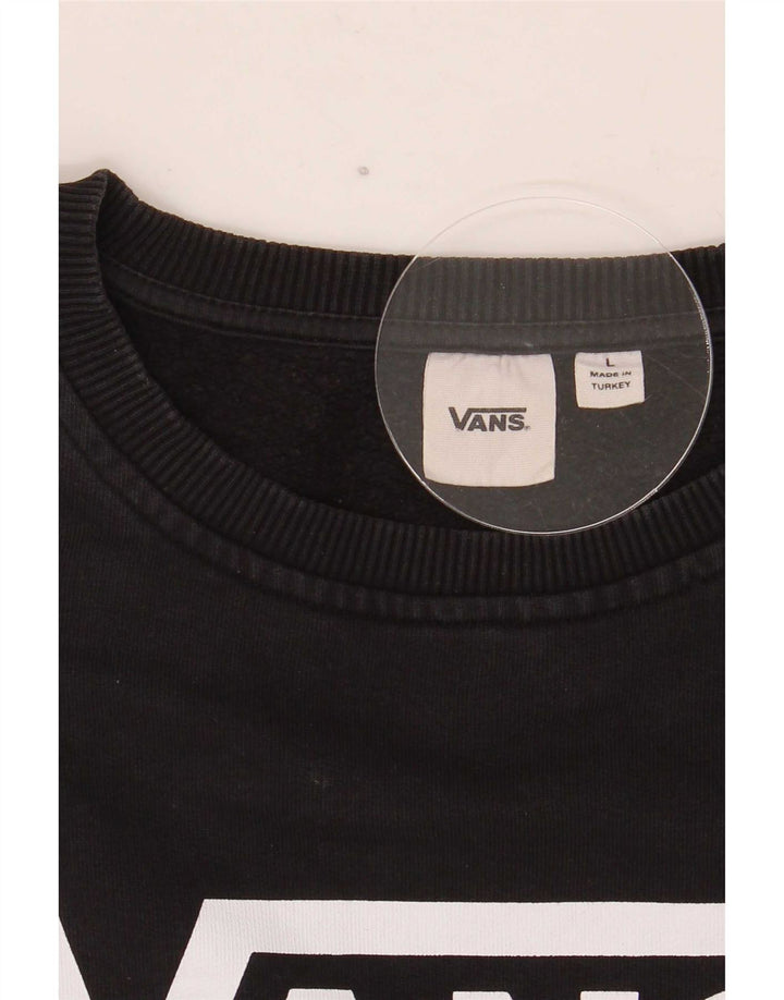 Felpa grafica da uomo Vans, maglione grande, nera
