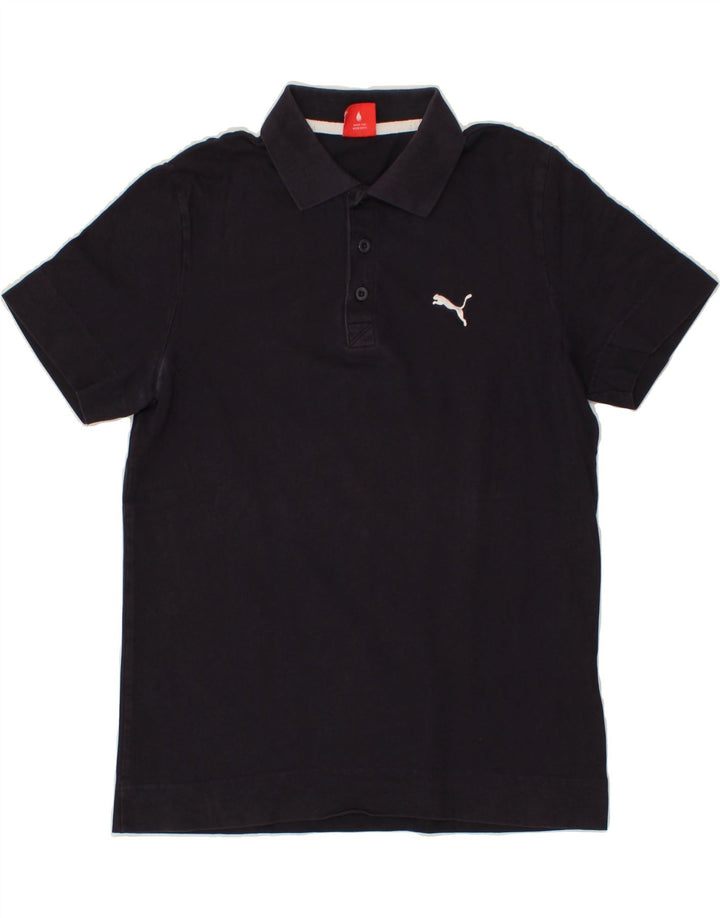 PUMA Mens Polo Shirt Medium Navy Blue Cotton Vintage Puma and Second-Hand Puma from Messina Hembry 