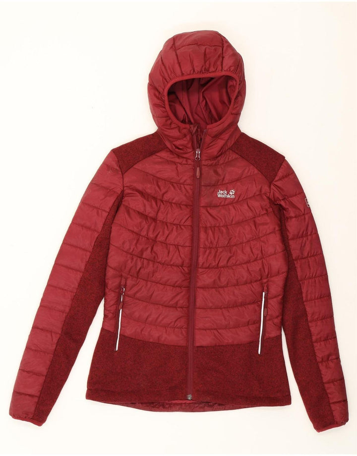 Giacca imbottita da donna JACK WOLFSKIN UK 8/10 Small Borgogna Colorblock