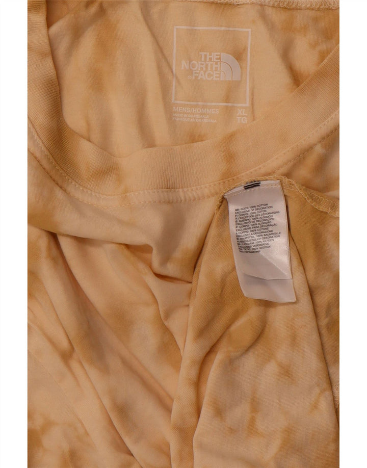 THE NORTH FACE T-shirt da uomo Top XL Marrone Tie Dye Cotton