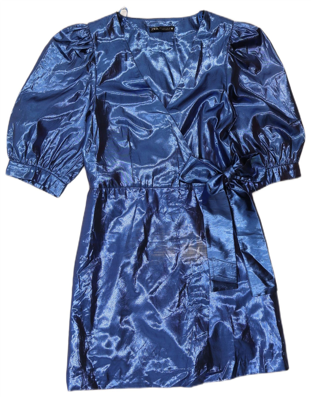 Abito a trapezio da donna Zara UK 8 piccolo poliestere blu