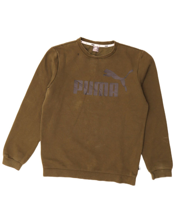 Felpa grafica da ragazzo Puma 15-16 anni in cotone kaki