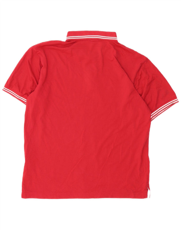 Polo da uomo CHAMPION in cotone a righe grandi rosse