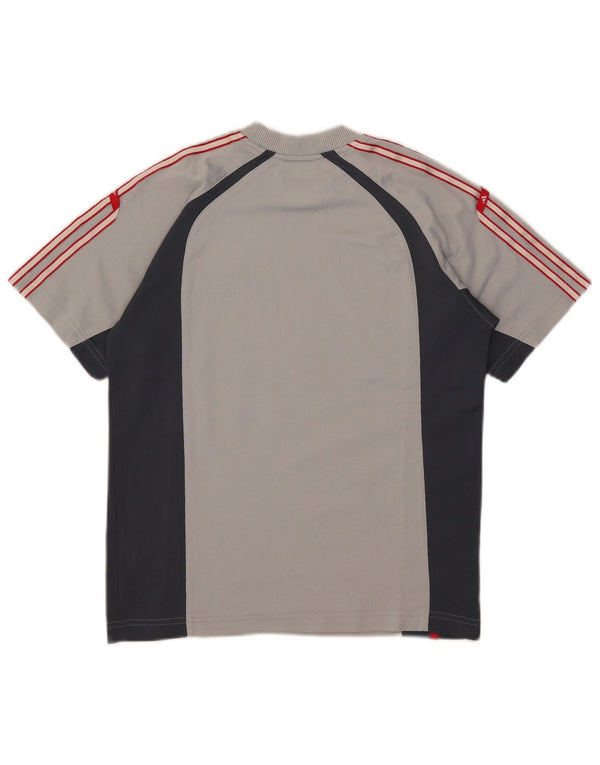 Maglietta Adidas da ragazzo, 11-12 anni, in poliestere color block grigio
