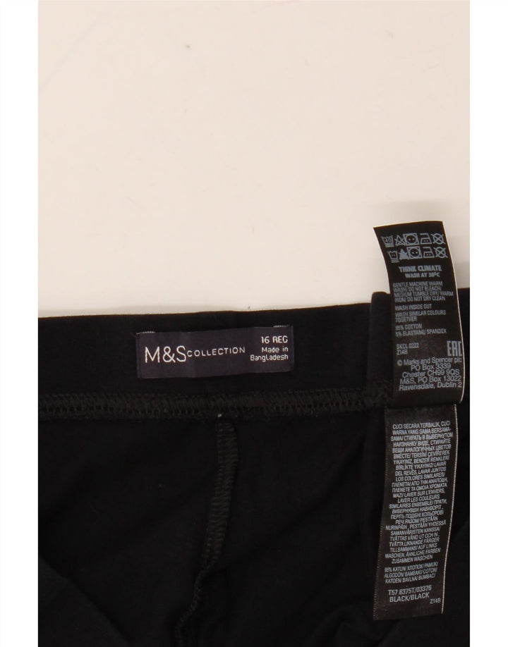 MARKS & SPENCER Leggings da donna UK 16 Grande cotone nero