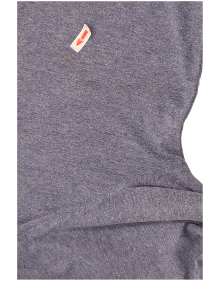 Top grafico da uomo con stampa animalier manica lunga XL in cotone blu