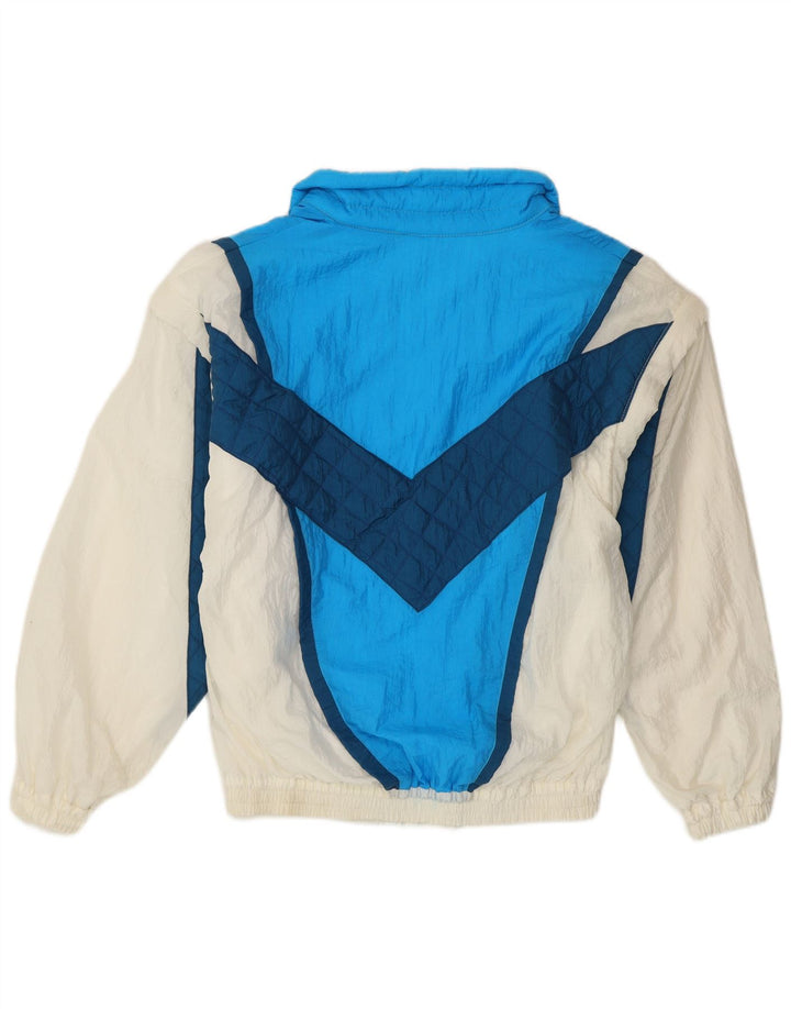 Giacca da ginnastica vintage da donna, vestibilità ampia, UK 14, colore bianco medio