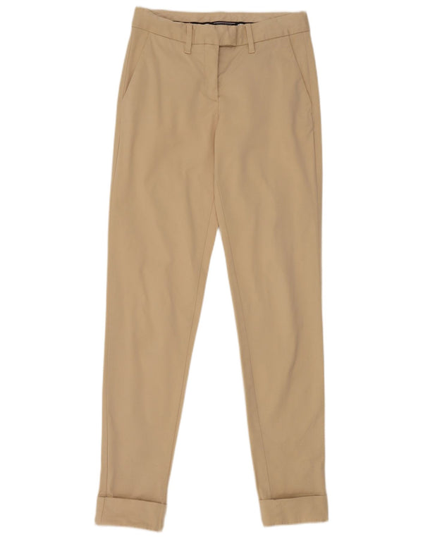 Pantaloni da abito slim da donna Tommy Hilfiger US 2 XS W26 L32 Cotone beige