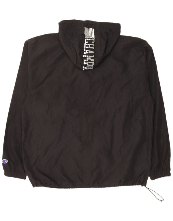 Champion Mens Graphic Pullover Rain Jacket UK 40 Large Black Polyester