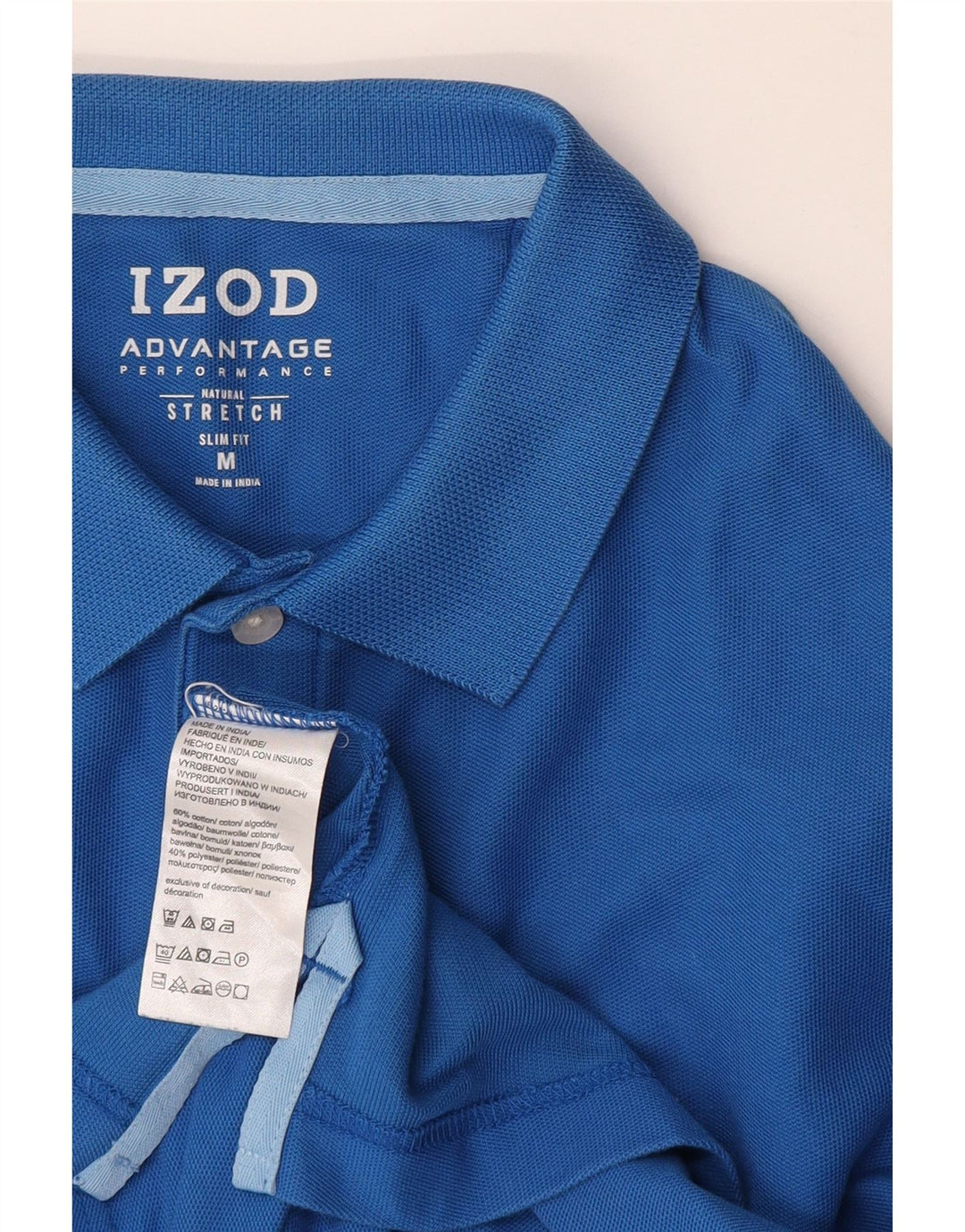 Polo Izod da uomo slim fit in cotone blu medio