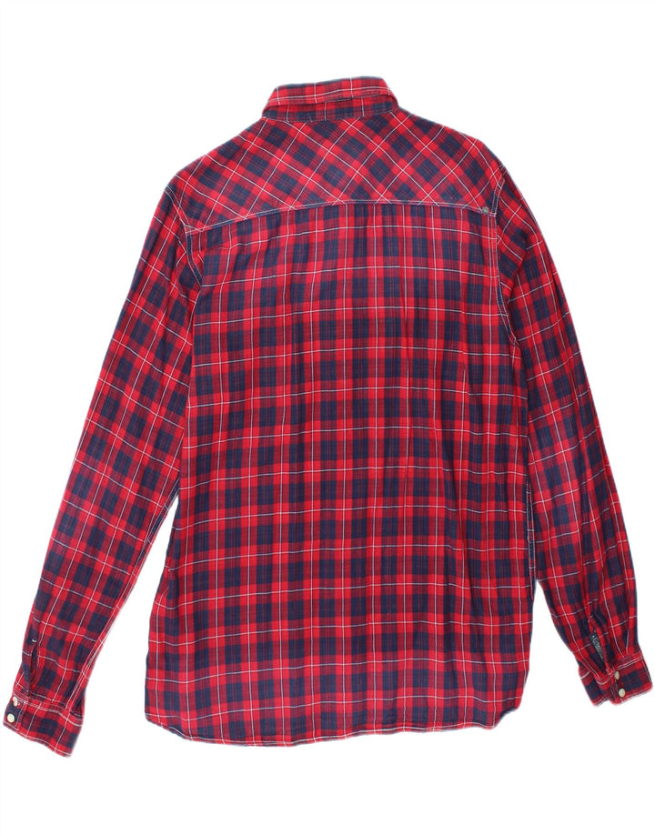 TOMMY HILFIGER Mens Shirt Medium Red Check Cotton Vintage Tommy Hilfiger and Second-Hand Tommy Hilfiger from Messina Hembry 