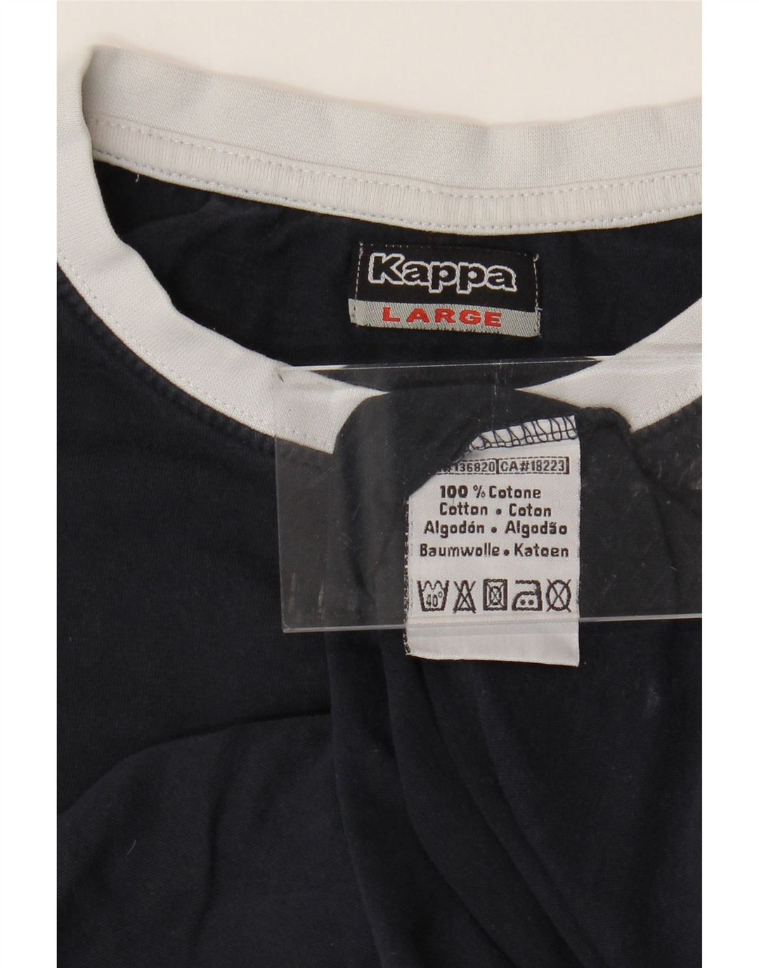 T-shirt da uomo KAPPA Top Large in cotone blu navy