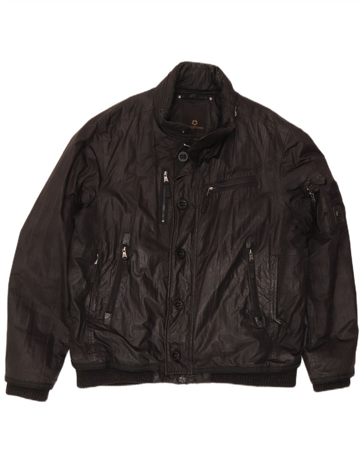 Giubbotto bomber con cappuccio da uomo Milestone UK 44 2XL poliestere nero