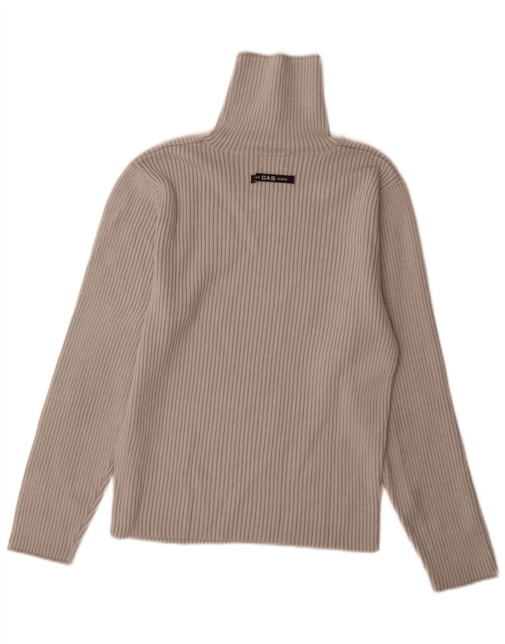 Maglione maglione a collo alto da donna Gas UK 10 piccolo grigio lana