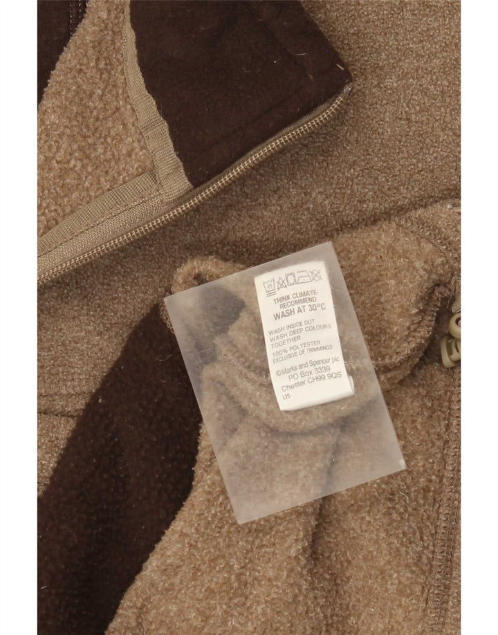 Giacca in pile da uomo Marks & Spencer UK 40 Large Marrone Poliestere