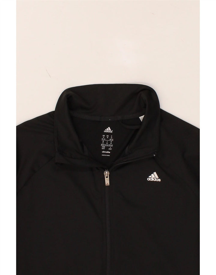 ADIDAS Womens Climalite Tracksuit Top Jacket UK 12/14 Medium Black Vintage Adidas and Second-Hand Adidas from Messina Hembry 