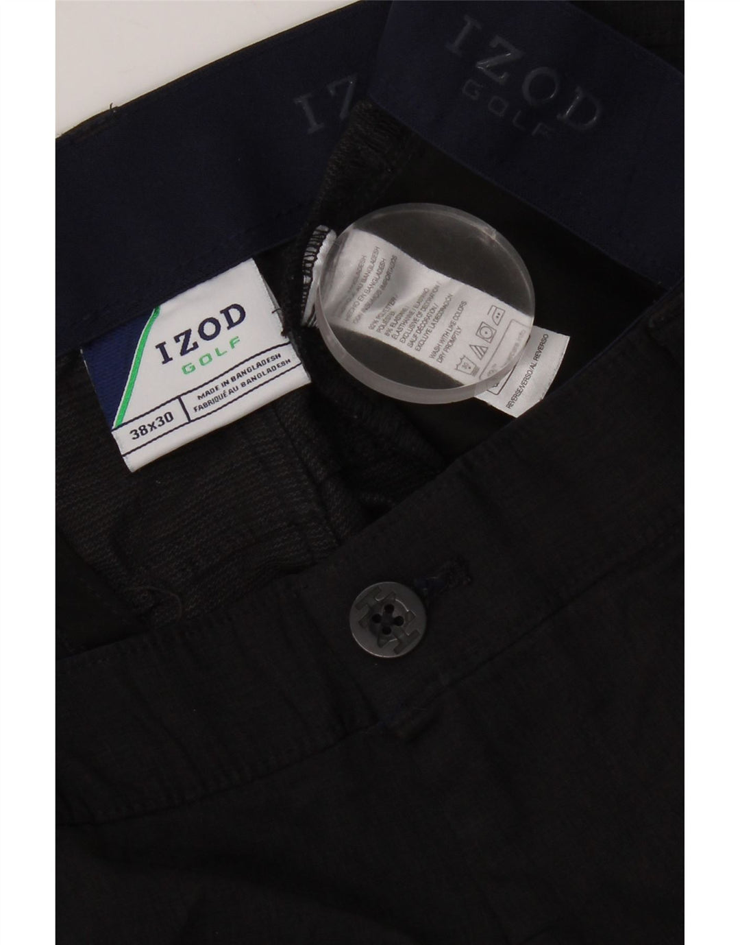 Pantaloni casual dritti da uomo Izod W38 L26 poliestere nero