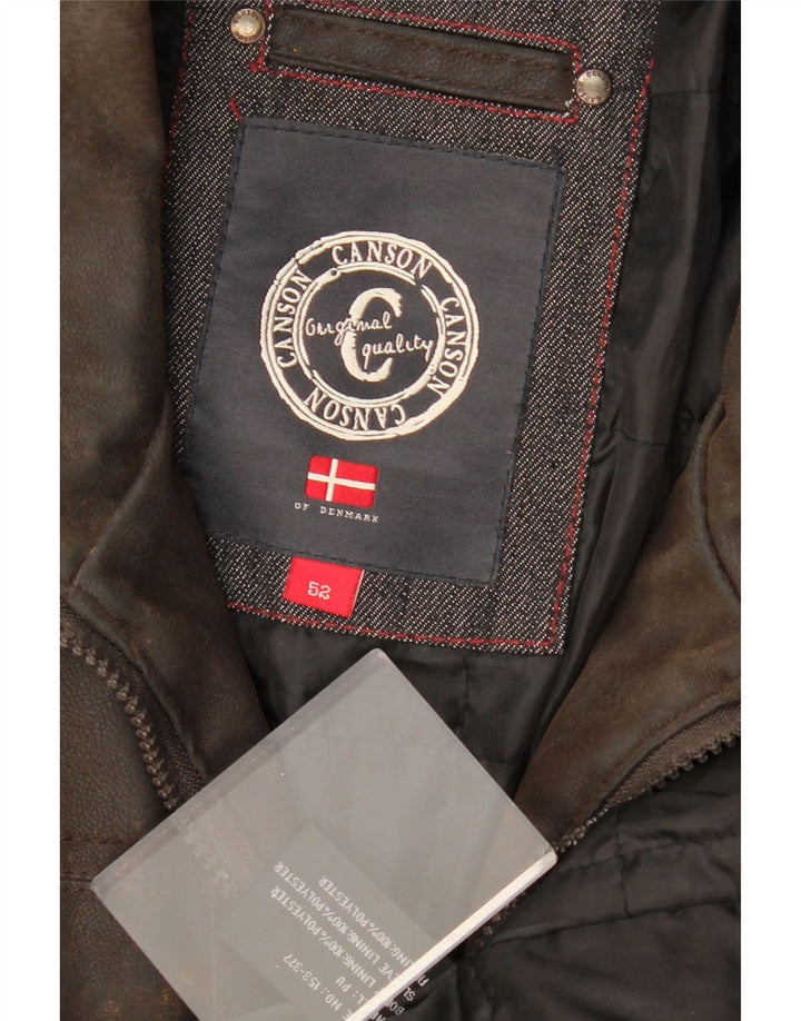Giacca da uomo in ecopelle CANSON EU 52 XL Marrone Polietilene