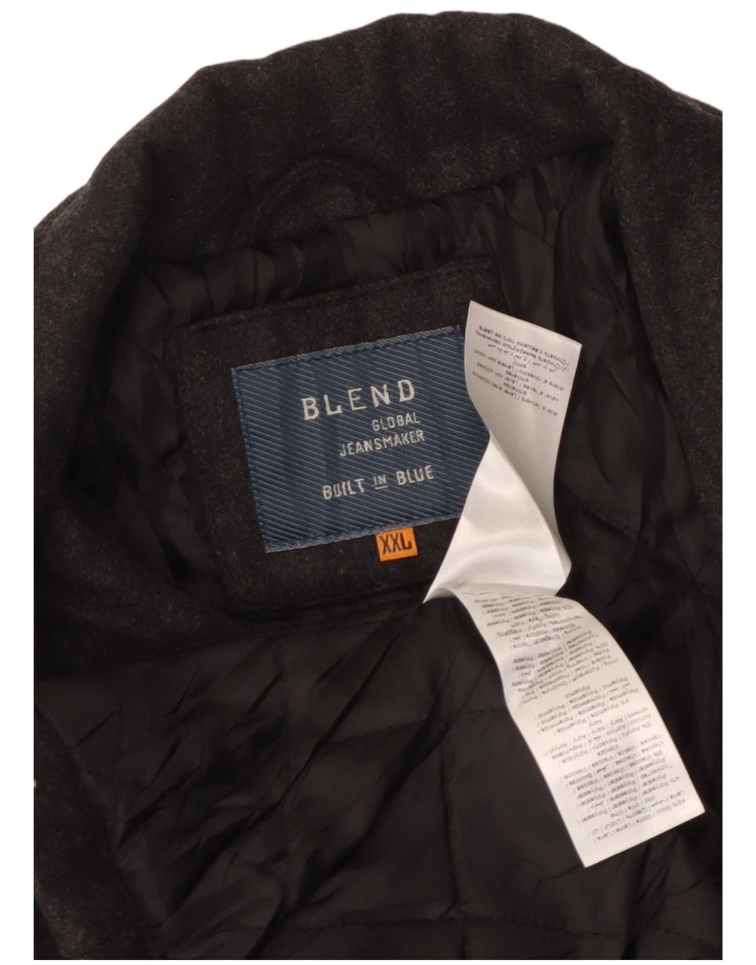 Cappotto militare da uomo misto UK 44 2XL lana grigia