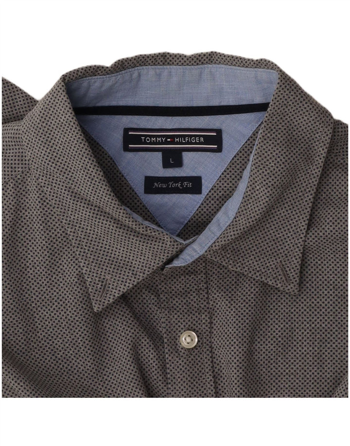 TOMMY HILFIGER Camicia da uomo New York Fit grande grigia maculata