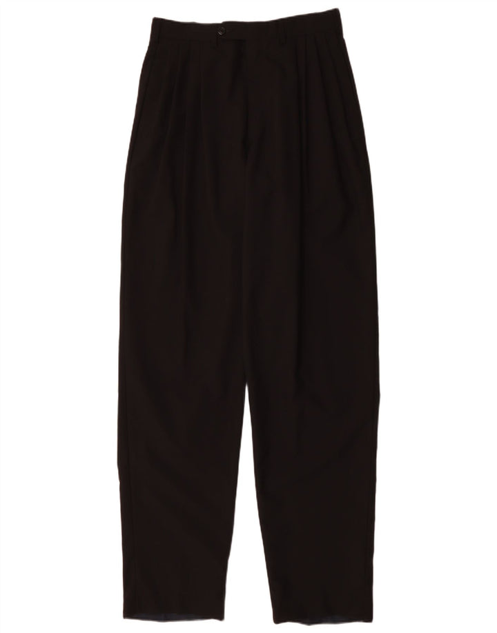 GIAN MARCO VENTURI Pantaloni da abito da uomo con pegging W30 L35 Nero